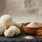 Generate image of dried lions mane including powdered form